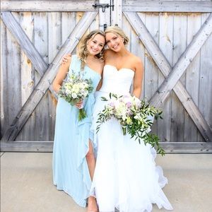 David’s Bridal one shoulder Sage Bridesmaids Dress